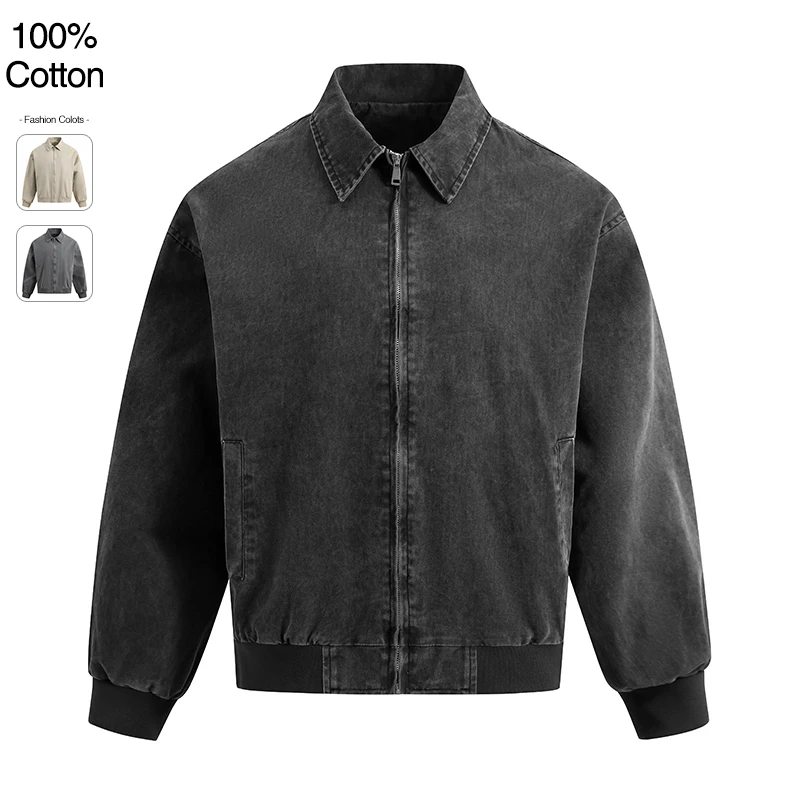 

Хорошее качество, джинсовая куртка из чистого хлопка, свободные мягкие повседневные пальто-карго, весенне-осенняя модная потертая джинсовая верхняя одежда