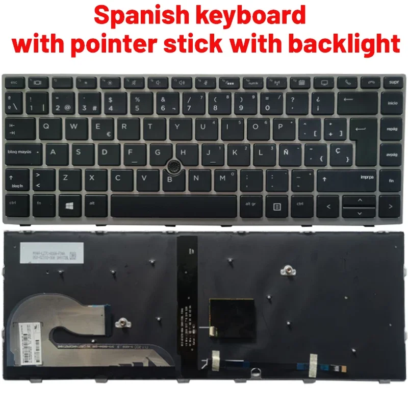Imagem -02 - Teclado do Portátil para hp Elitebook 840 g5 846 g5 745 g5 us uk Espanhol Francês Checo Russo Wi-fi Novo