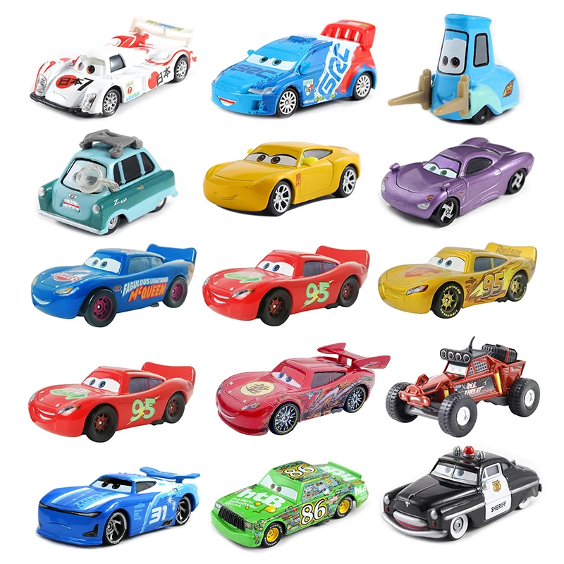 Disney Car Pixar 2 3 Toy Lightning Mcqueen original mini racing Guido Cruz Ramirez Chick Hicks Sheriff Collection metal Kid Gift