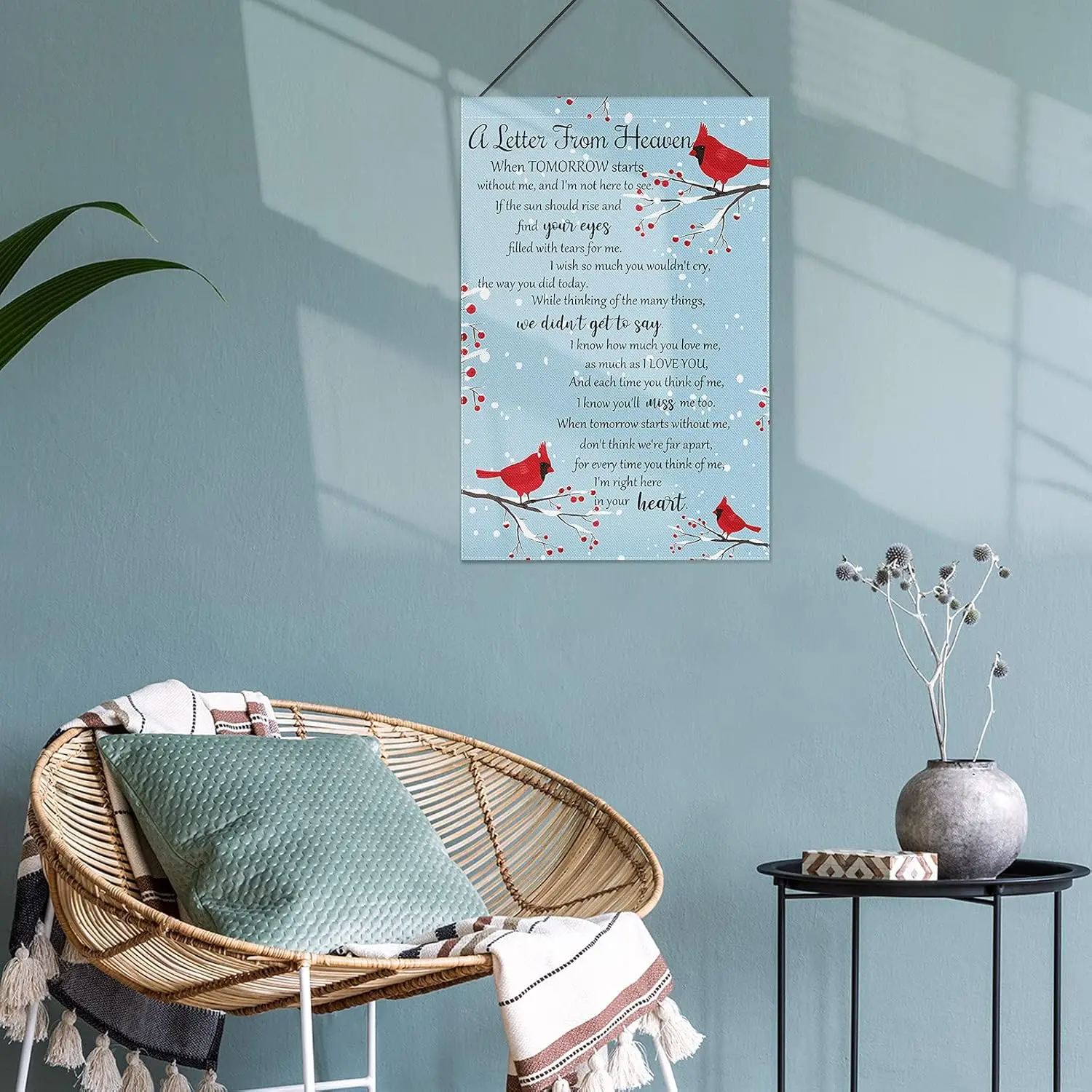 Tatuo 12 x 18 in Cardinal Memorial Garden Flag a Letter from Heaven House Northern Cardinal Commemorate Double Sided Yard Fl zzo