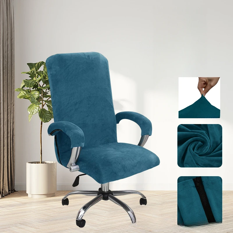 

Modern Silver Fox Computer Chair Covers Full Cover Dustproof Home Office Elastic Wear-Resistant Elastic Slipcovers Seat Covers