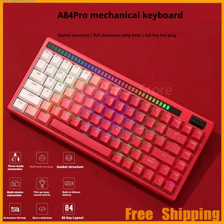 

Dareu A84pro Custom Mechanical Keyboard Esports Gaming Keyboard Wireless Bluetooth Hot-Swappable Rgb Multi-Scene Applicable