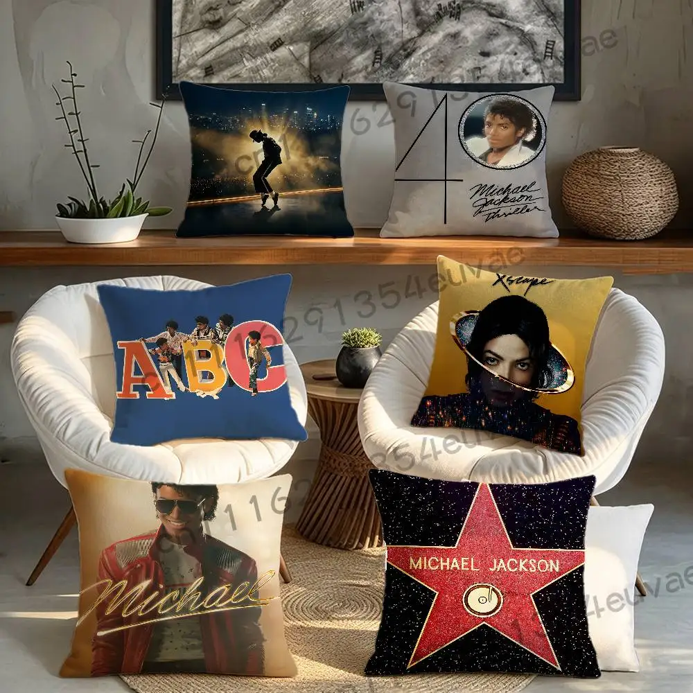 M-Michael J-Jackson Superstar Birth Album Pillow Cushion Cover Pillowcase Living Room Sofa Home Decor Customized Cartoon