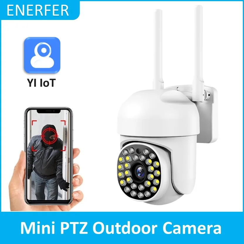 Yi iot WiFi IP Camera Outdoor Surveillance PTZ Camera 2MP Color Infrared Night Vision Ai Human Detection Security CCTV Mini Cam