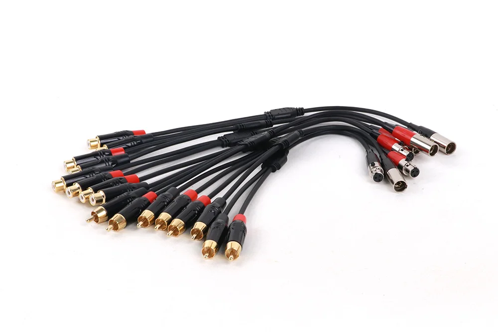 1pc 3pin 4pin 5pin mini xlr männlich/weiblich zu dual rca männlich adapter y-splitter kabel, mini xlr zu 2 rca kabel – Detail 10