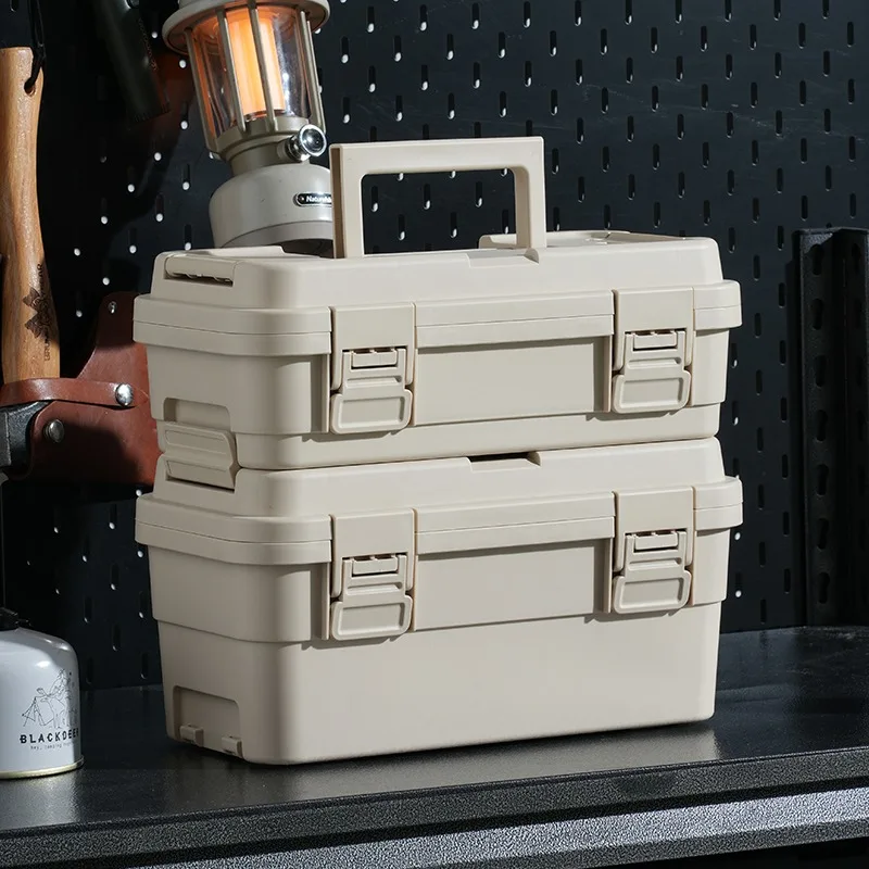 

Household portable hardware toolbox Car camping maintenance Multifunctional storage box Double-layer art painting box