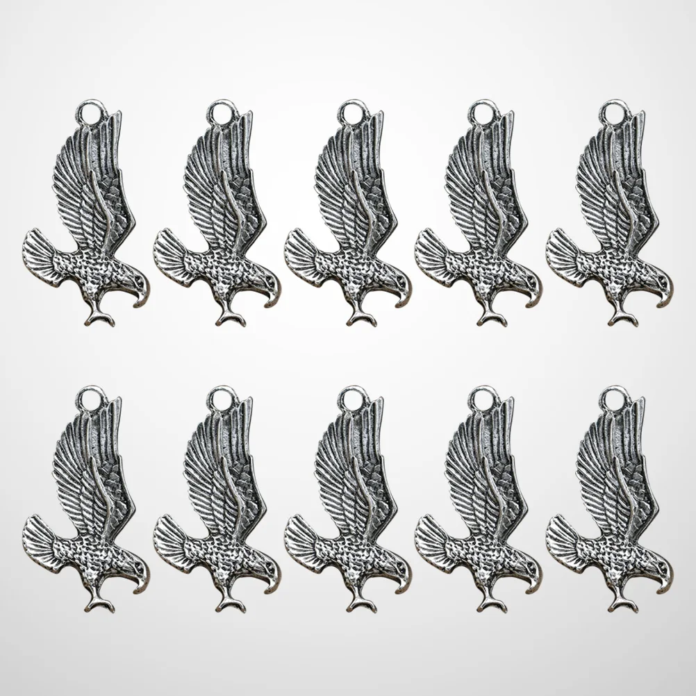 

10 Pcs Eagle Pendant Silver Charm for Necklace Bracelet DIY Diy Pendant Charms Jewelry Making Accessories