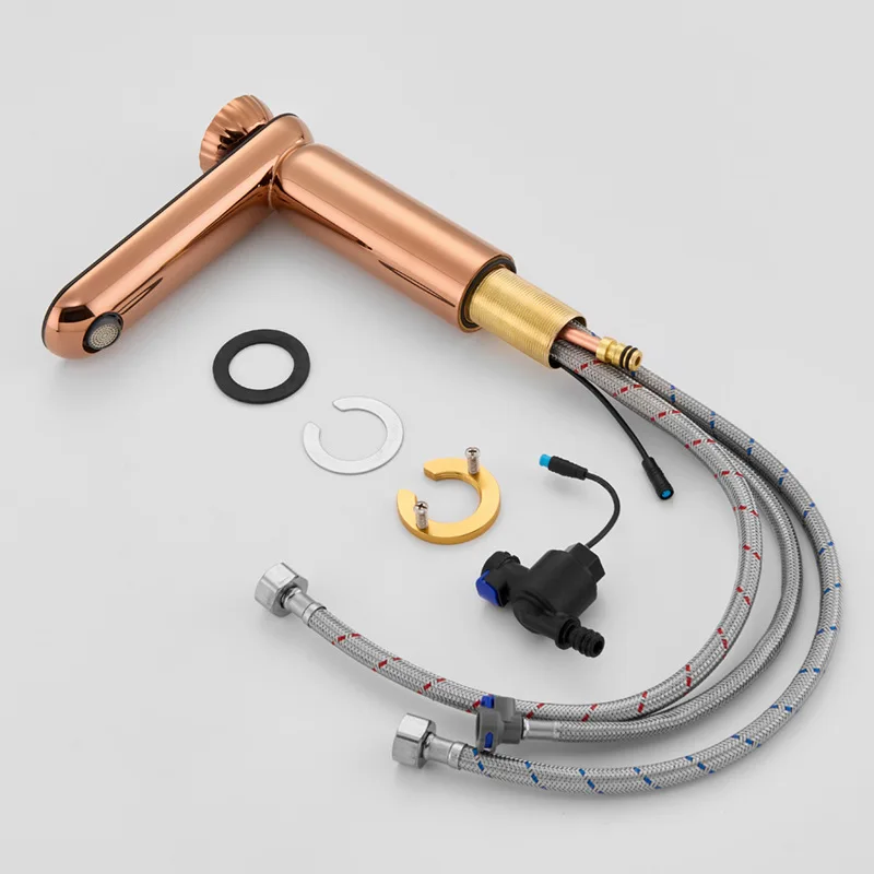 Hot Cold Basin Faucet with Temperature Display for Bathroom Sink Kitchen Hotel Home Use