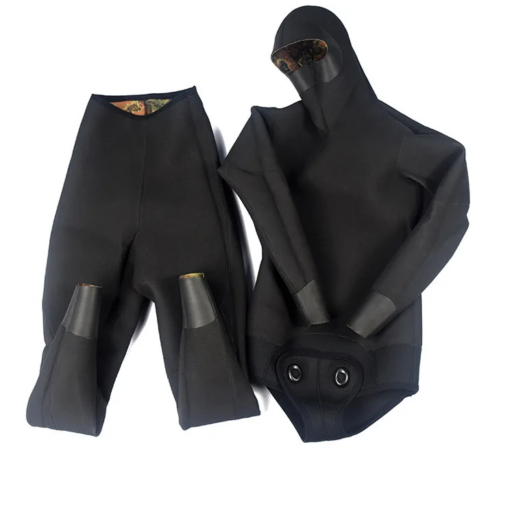 Adults 1.5MM SBR Neoprene Keep Warm Wetsuit Hooded Scuba UnderWater Hunting Bathing Triathlon Spearfishing Snorkeling DivingSuit