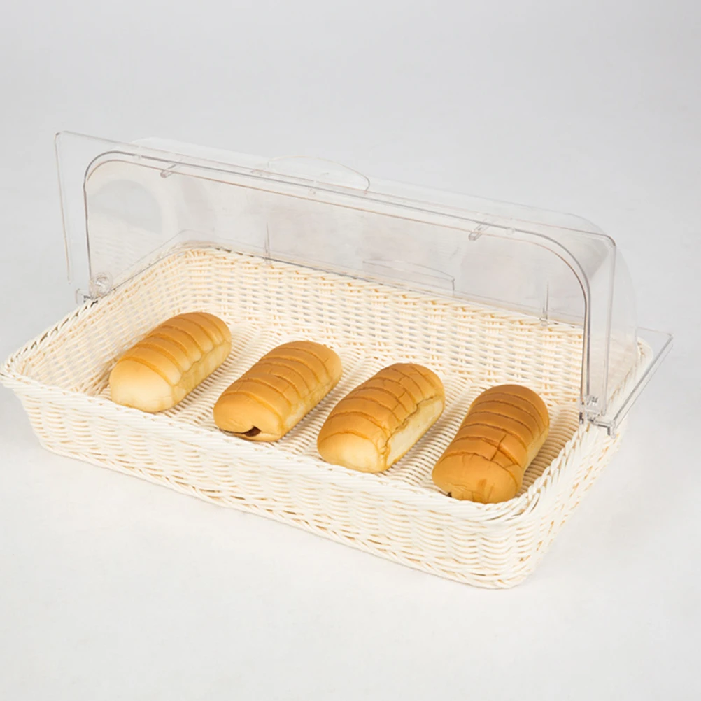 

1pc Household Simulation Bread Basket For Bread Fruit Snacks Storage Decorative Simulation Rattan Basket Organizer