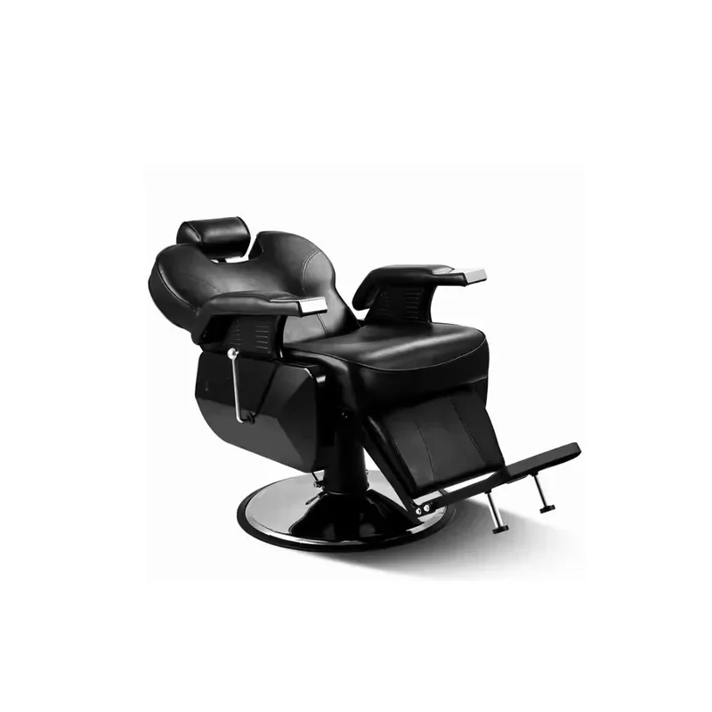 Heavy Duty Hydraulic Reclining Chair Black Barber Furniture for Hair Styling Tattoo Beauty Professional