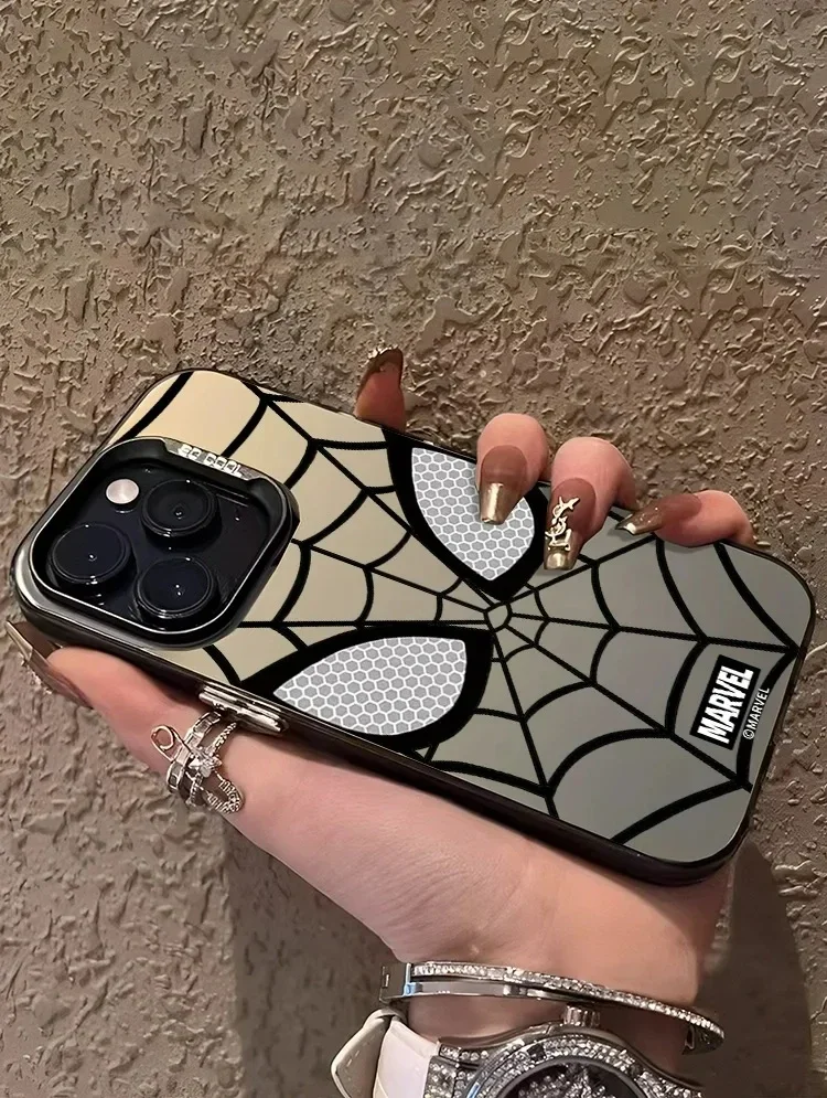 جراب هاتف أنيمي ثلاثي الأبعاد برسوم كرتونية أعجوبة ، ملثمين ، سبايدرمان ، مدرع رائع ، ليزر ، غطاء مضاد للسقوط لهواتف آيفون 15 و 14 و 13 و 12 و 11 برو ماكس #6