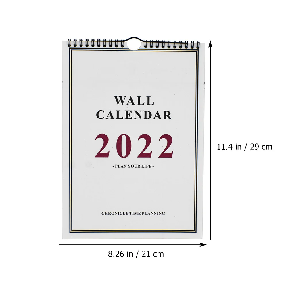

1pc Wall 2022 Hanging Paper Chic Home Decor Office Calendar Note-Taking Calendar 2022 English Edition Wall Calendars For