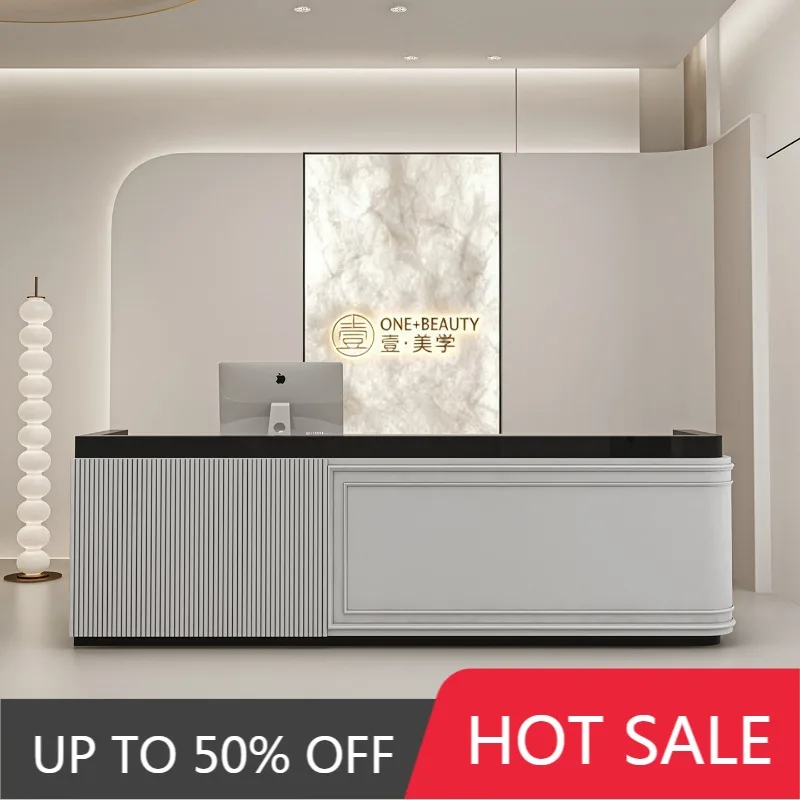 Modern Beauty Reception Desk Vintage Display Office Reception Desk Luxury Nordic Trendy Bancone Commercial Furniture