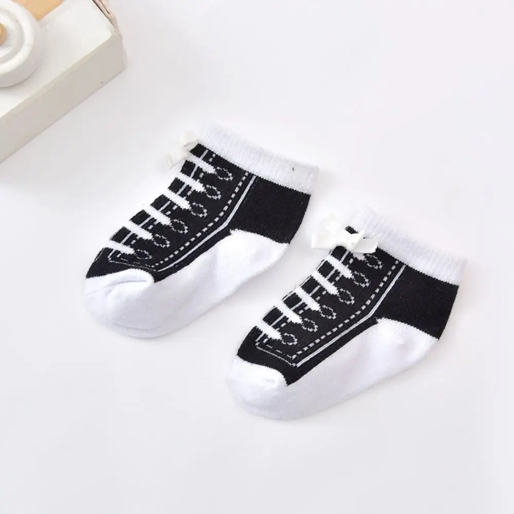 6Pairs Creative Baby Cotton Socks Bowknot Imitation Shoelaces Toddle Short Tube Socks Autumn Spring Breathable Newborn Socks