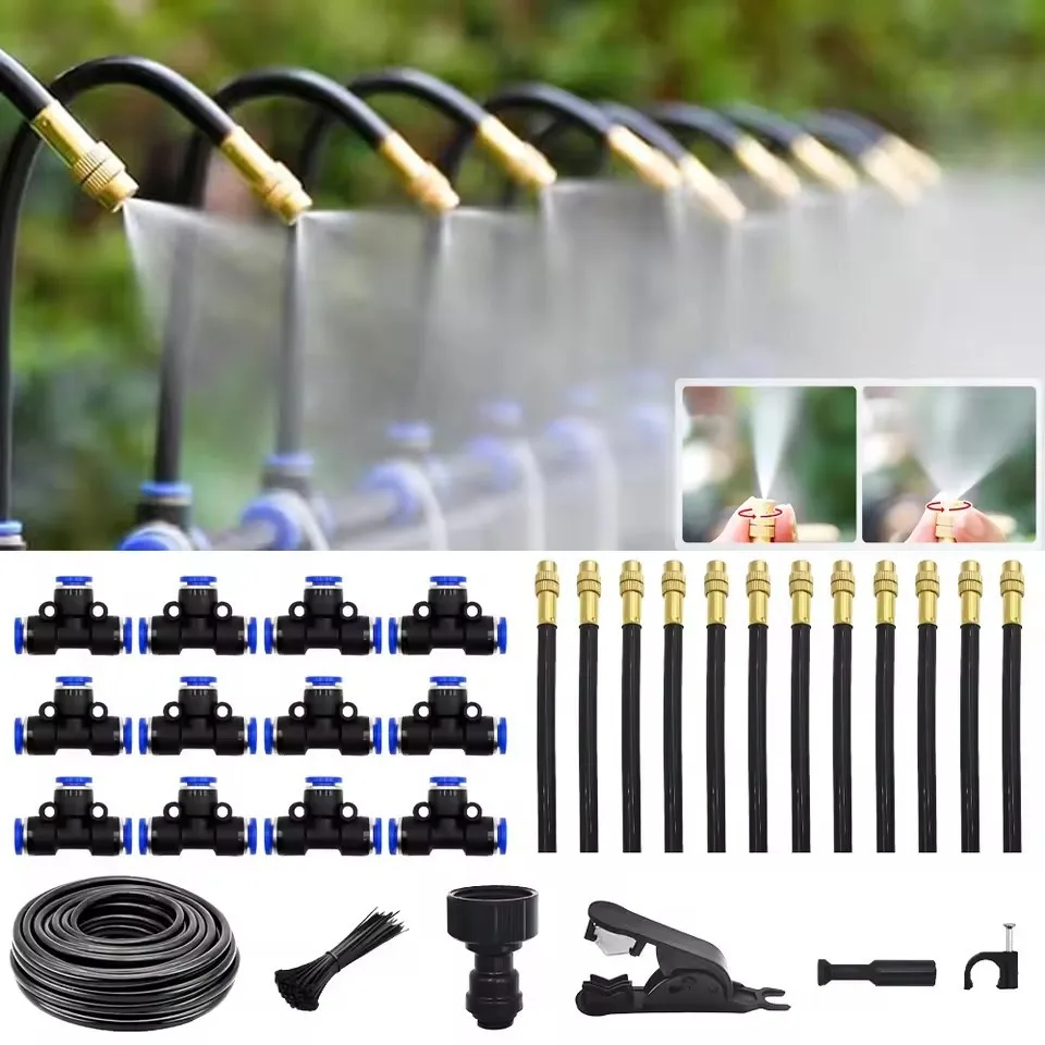 Universelles Gartenbewässerungsset Schnellverbindungs-T-Stück Zerstäuberdüse Automatisches Tropfbewässerungssystem