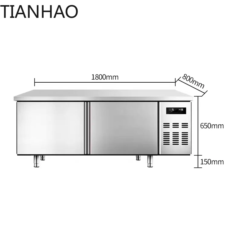 for commercial kitchen refrigerator work table stainless steel ice cabinet dual temperature fresh keeping fridge