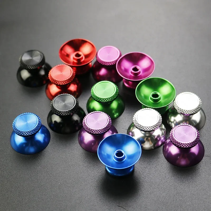 For PS5 Controller Aluminum Thumbsticks with Silicone Thumb Grip Caps, Custom Color Enhanced Grip Gaming Parts