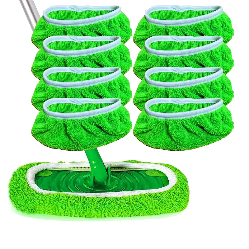 Suitable For Swiffer Flat Mop Cloth Absorbent Sponge Replacement Cloth Cover Household Dry And Wet Rotary Mop 8Pack