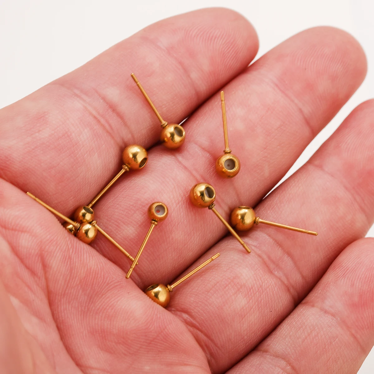 10pcs Stainless Steel Earring Pins Studs DIY Custom Earrings Connectors Jewelry Makings Handmade Earring Material Accessories