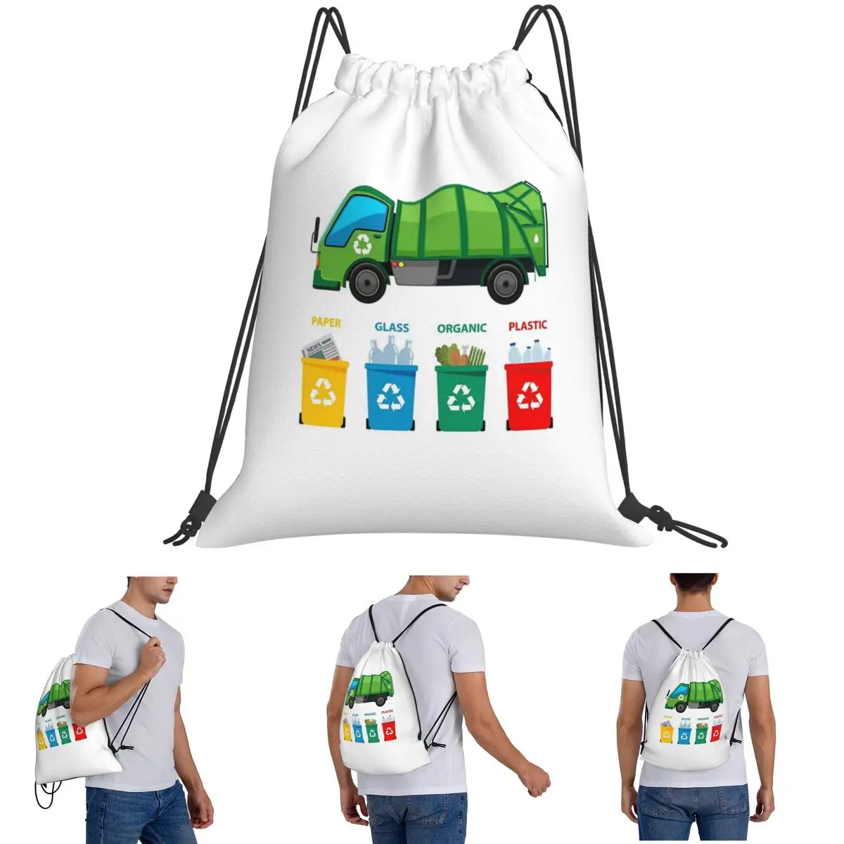 

Дизайн мусоровоз, мусорные трубки, коллекция мусора, транспортные средства, рюкзаки, сумки на шнурке, сумка для обуви, сумки для книг для мужчин и женщин, школьные