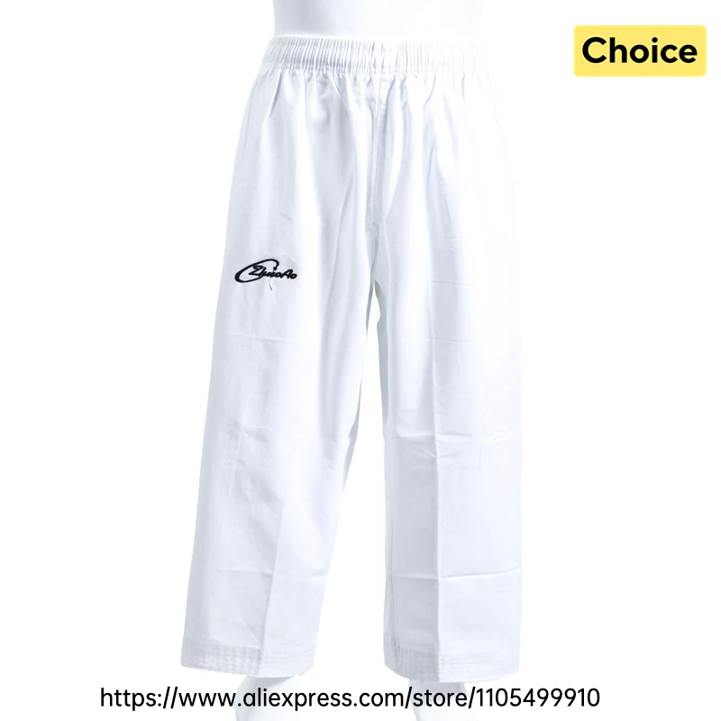 Karate-Taekwondo-Hose, Baumwolle, elastische Taille, Gi-Hose für Kampfsporttraining, Erwachsene, Kinder, Studenten, Sparring-Hose, Weiß