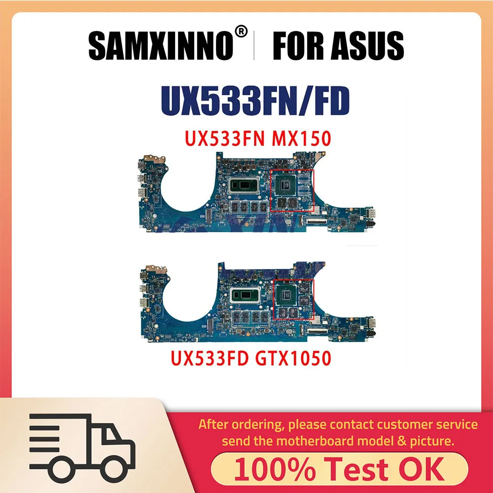 

Notebook Motherboard For ASUS ZenBook UX533FD RX533F UX533FN U5300F Laptop Mainboard I5 I7 8th CPU GTX1050 MX150 8GB 16G RAM