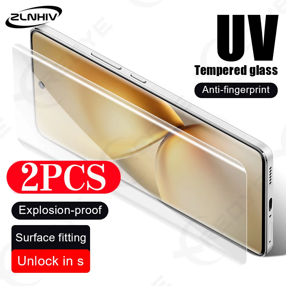 2Pcs Protective Film for vivo X200 Pro X100 Ultra Phone Screen Protector X90 X80 UV Tempered Glass Smartphone X60 S20 S19 Pro