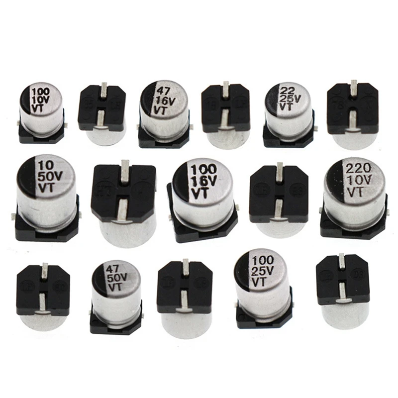 400PCS 1UF-1000UF High Quality Premium SMD Aluminum Electrolytic Capacitor Box Kit