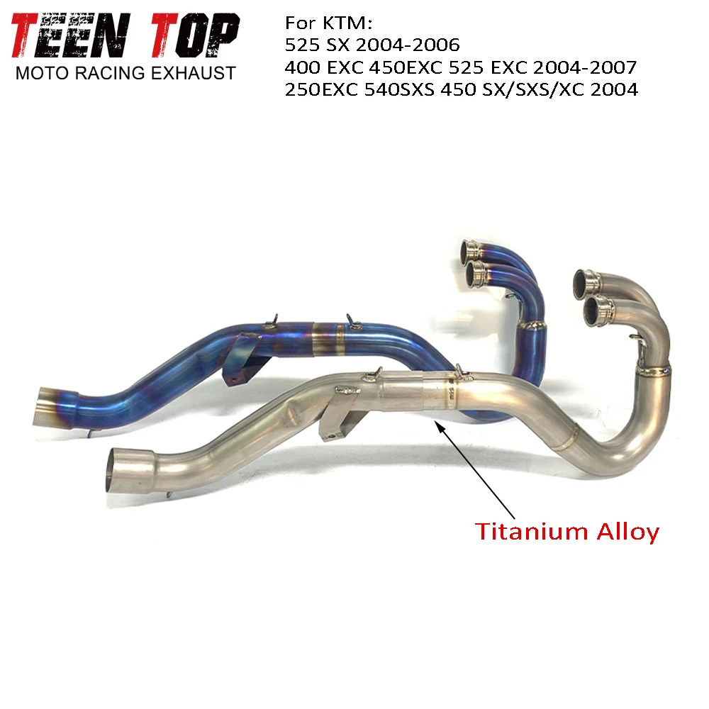 Offroad Bike Exhaust Front Connect Tube For KTM 250 EXC 400 EXC 450 EXC Motorcycle Exhaust Header Pipe 450 SX/SXS/XC 2004