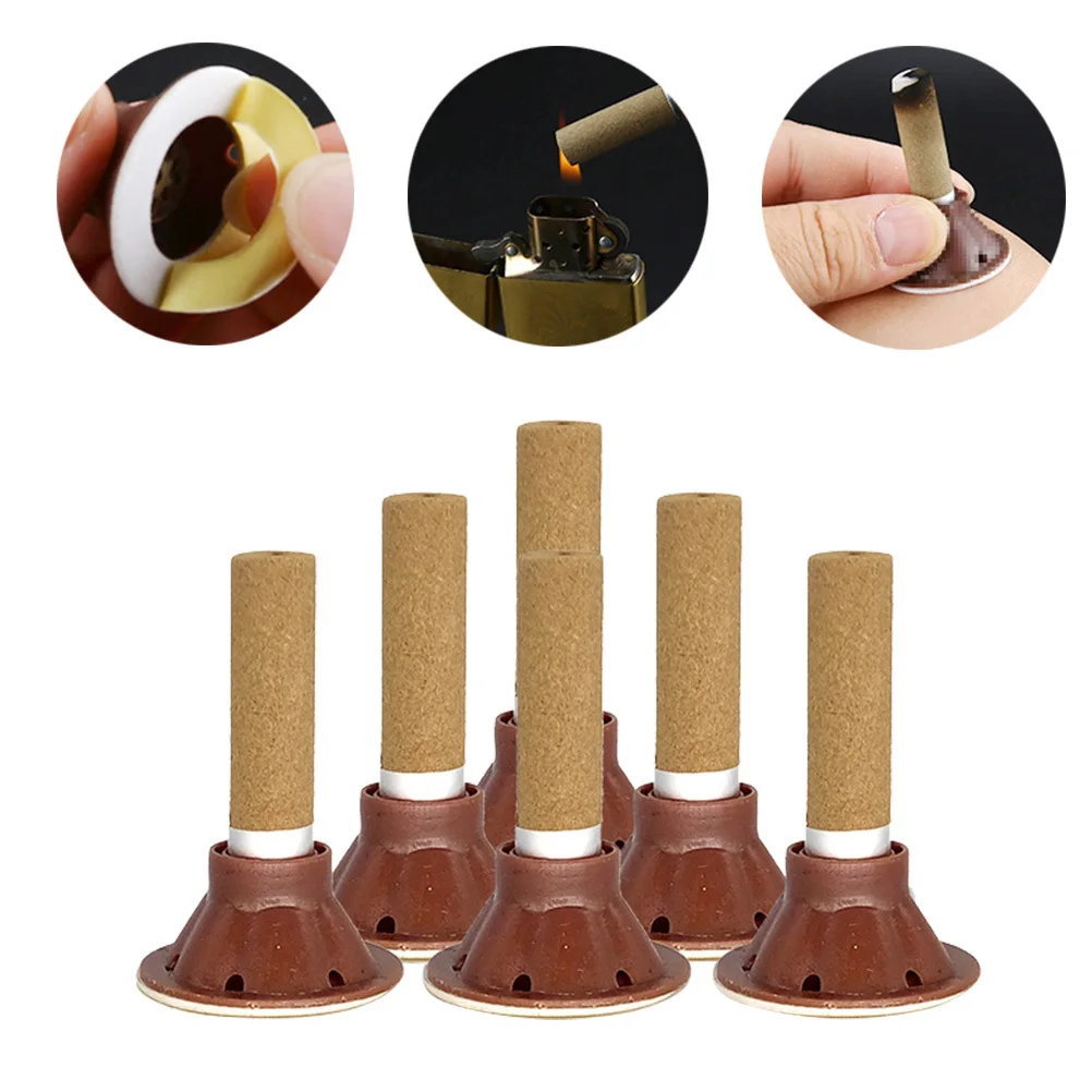 

50Pcs Moxa Moxibustion Therapy Set Self-Adhesive Base Long Burning 10Min for Neck Shoulder Back Knee Pain Relief Moxa Rolls