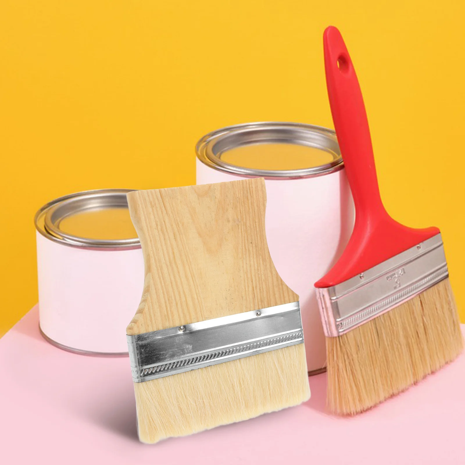 مجموعة فرش طلاء مجداف مسطحة مكونة من 3 قطع، قبضة مريحة، مادة قوية، زيت أكريليك، أثاث جداري، لوحة على سطح السفينة