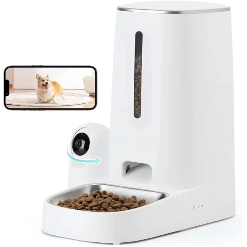 For FUKUMARU Automatic Pet Feeder | 1080P camera, 5G WiFi, APP control, two-way audio, and smart detection alerts