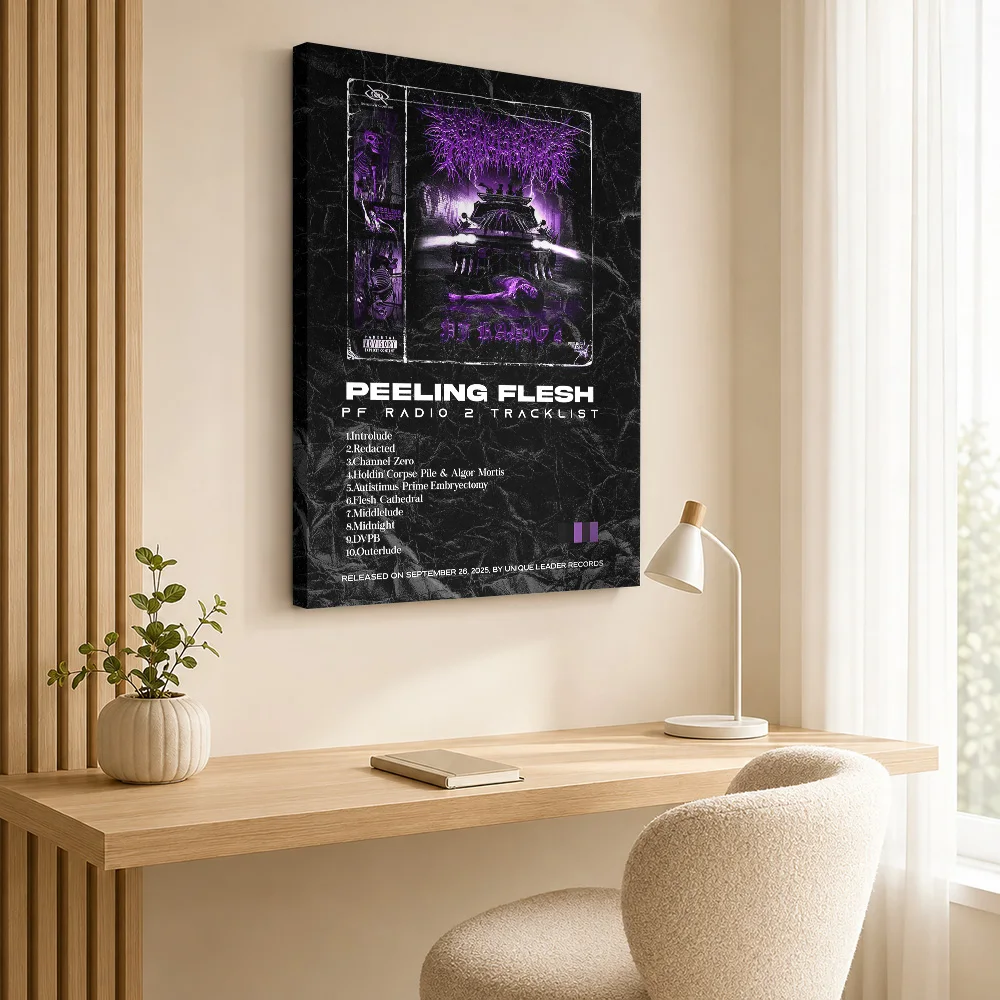 Peeling Flesh - PF Radio 2 Canvas Painting Poster Personalized Modern Aesthetic Wall Art for Bedroom Decor Gift for Collectors