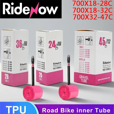 Ridenow 700C Ultralight Bicycle Inner 700x18 23 25 28 32 35 37 40 47C Road Bicycle Tire MTB Bike Camera 29x1.5 1.75 1.9 Pneu Aro