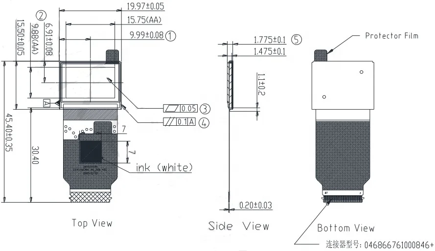 SeeYA TDO SY072WCM06 Silicon OLED 0,72 pollici 1920 * 1200 2000 nit Modulo display microoled Full Rgb