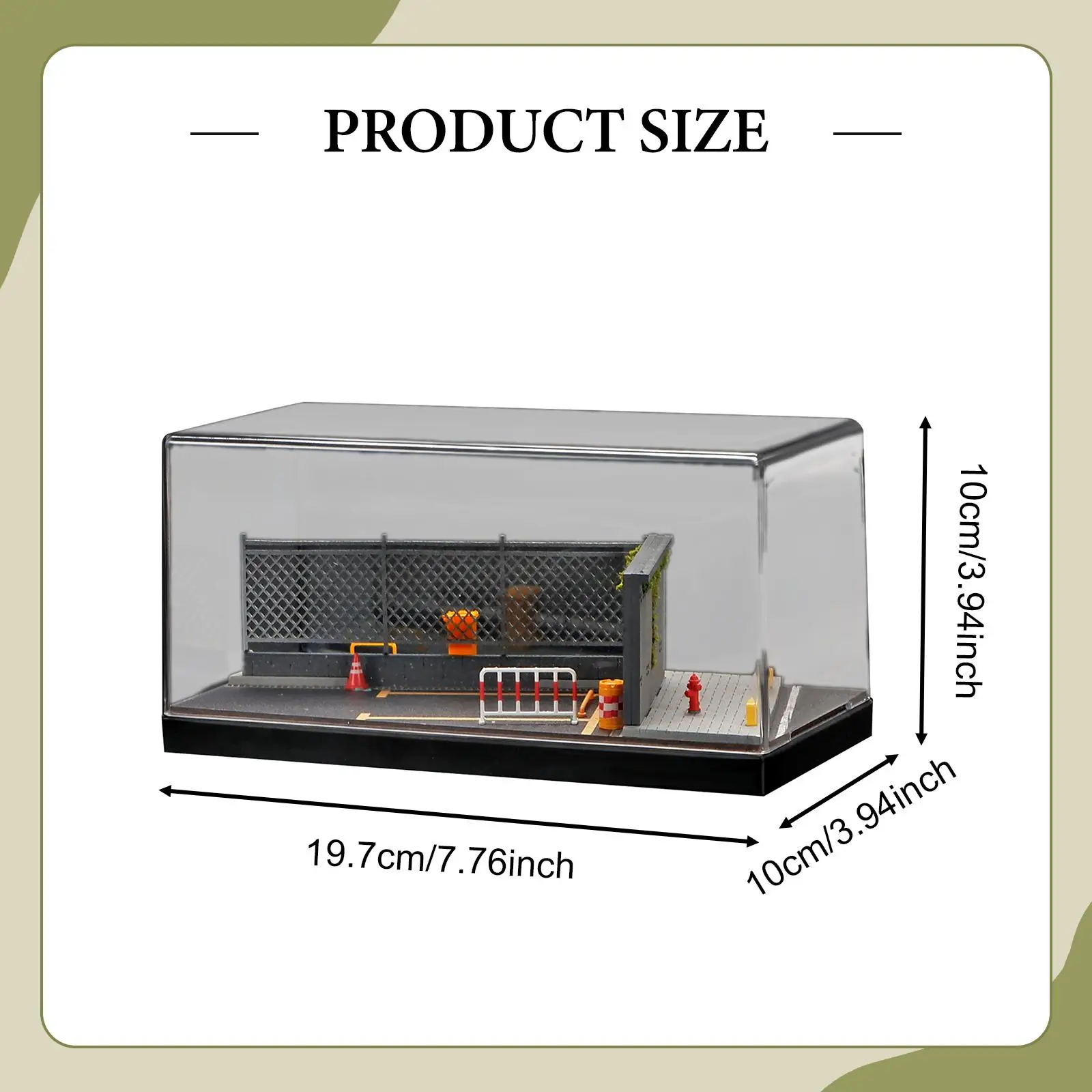 1/64 Diorama Auto Vitrine Stofdicht Landschap Collectie Ornament Realistische Decoratieve Layout Organizer Show Case Home Decor