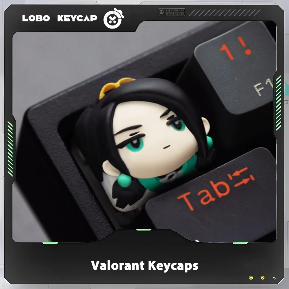 LOBO Valorant-Capuchons de clavier mécanique en résine, faits à la main, personnalisés, accessoires de jeu Gamer, cadeaux mignons
