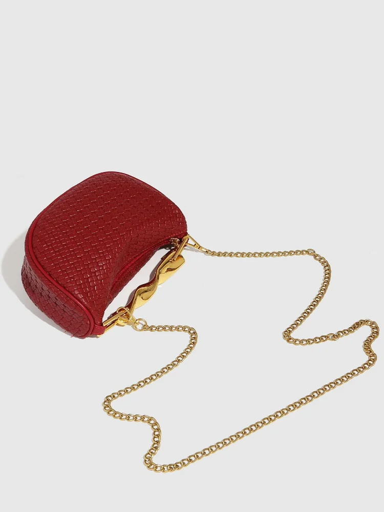 Gold Handle Brand Handwoven Handbag Casual Fashion Bow Design Purse Exquisite High-end Leather Brown Zipper Luxury Shoulder Bags - Image 3