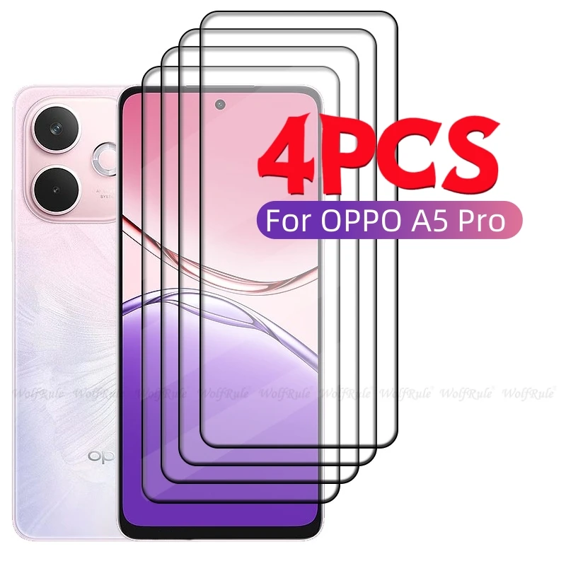 

1/2/3/4PCS Full Cover Glass For OPPO A5 Pro 5G Glass OPPO A5 Pro 5G Tempered Glass Full Cover Glue Screen Protector OPPO A5 Pro
