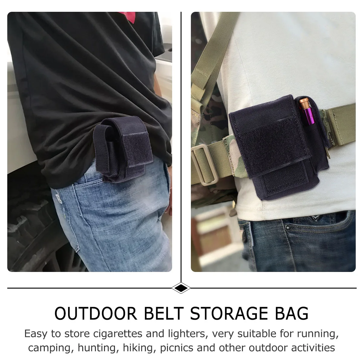 

1pc Equipment Package Outdoor Holder Waist Pouch 1000D Nylon Cigarette Storage Organizer Durable Practical for Backpack