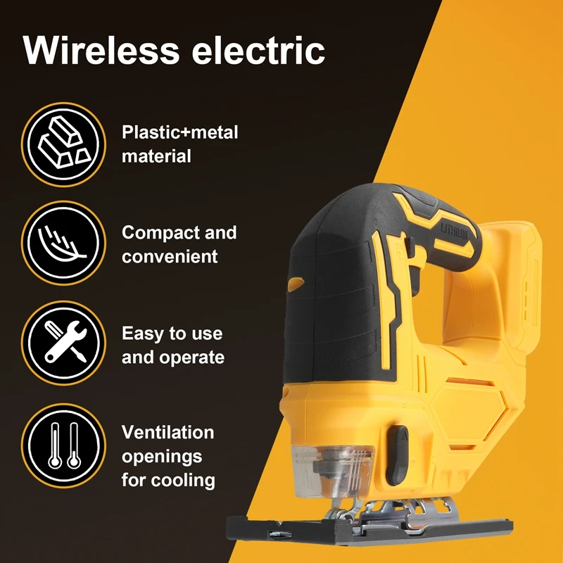 Sierra eléctrica inalámbrica para carpintería, herramienta multifunción portátil de 3 engranajes para Batería Dewalt de 18V y 20V