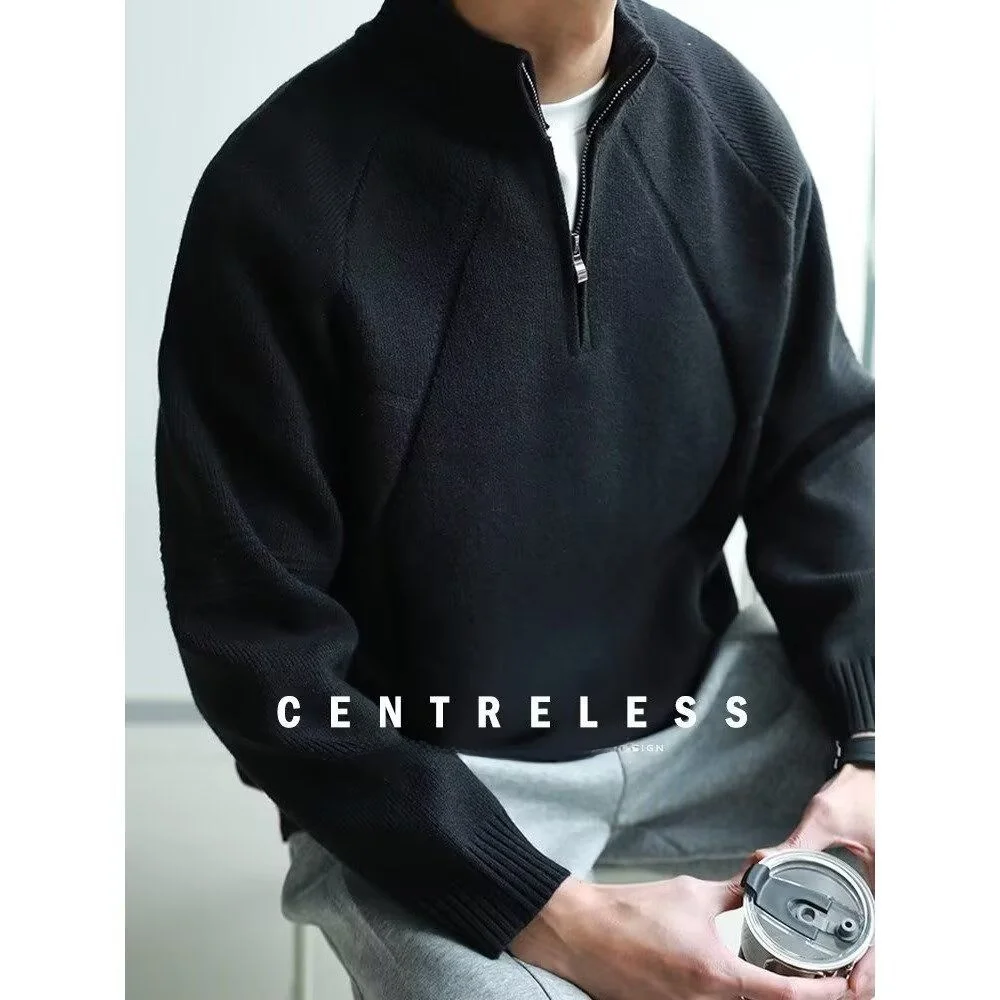 

Мужской вязаный кардиган с V-образным вырезом на осень-зиму, повседневный стиль, американское ретро, модная верхняя одежда в стиле lazy fashion