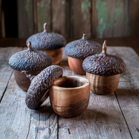 Rubber Storage Jar with Lid Resin Retro Jar Multifunctional Home Desktop Decoration Gothic Round Nut Box Holiday Party Gift