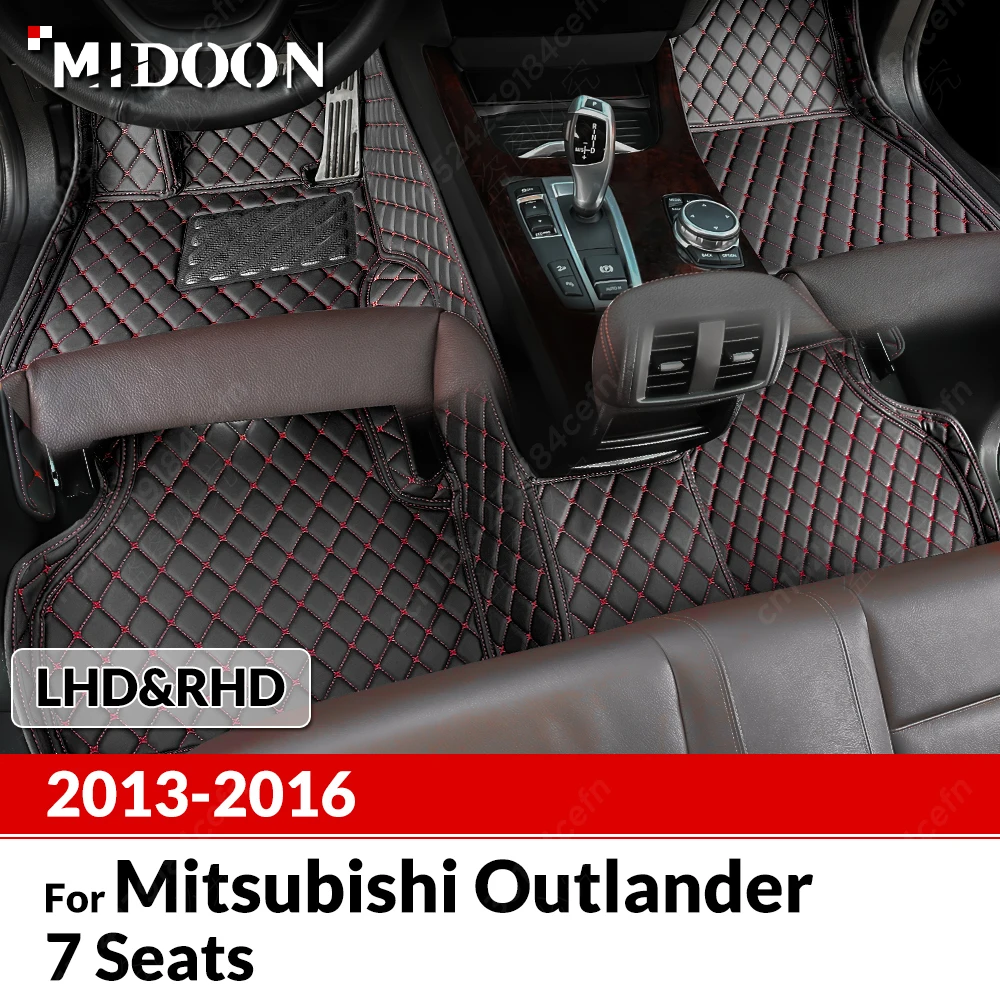 

Car floor mats for Mitsubishi outlander 7 Seats 2013 2014 2015 2016 Custom auto foot Pads automobile Interior Accessories