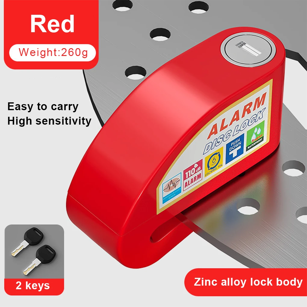 110db Alarm Disc Lock Disk Padlock Anti-Theft Alarms Safety Locks - view 2