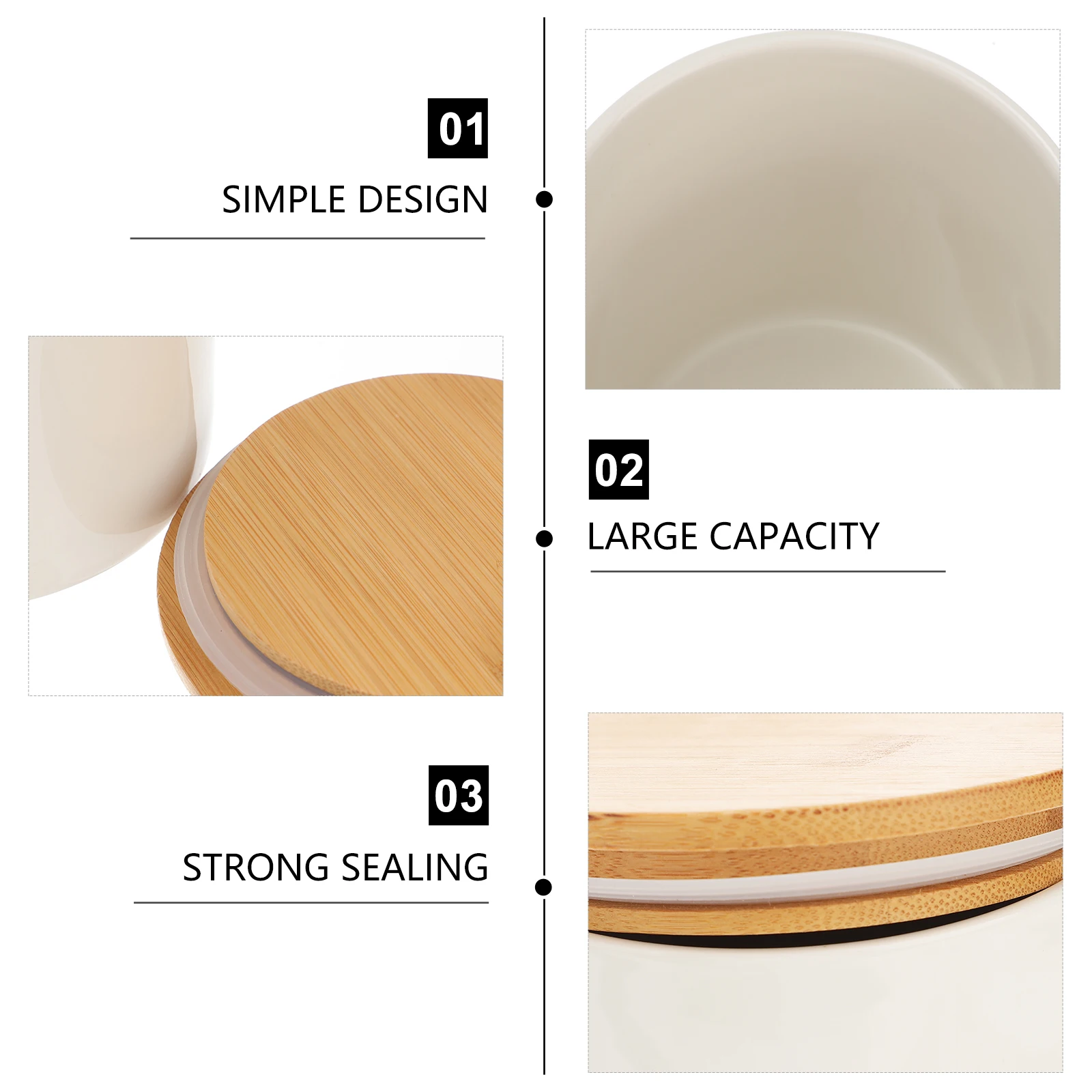 

1Pcs Lidded Tea Canister Exquisite Practical Home Kitchen Tool Candy Dried Fruit Storage White Ceramic Food Storage Jar