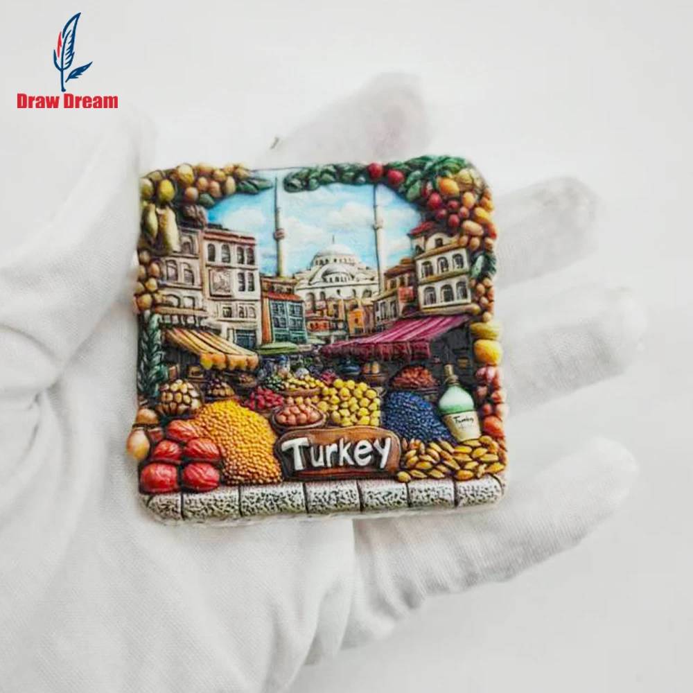 1Pc Turkish Cathedral Creative 3D Embossed Refrigerator Magnet World Travel Souvenir Collection Suitable for Home and Office Decoration, Personalized Exclusive Travel Souvenir Magnetic Refrigerator Magnet Home Decorati