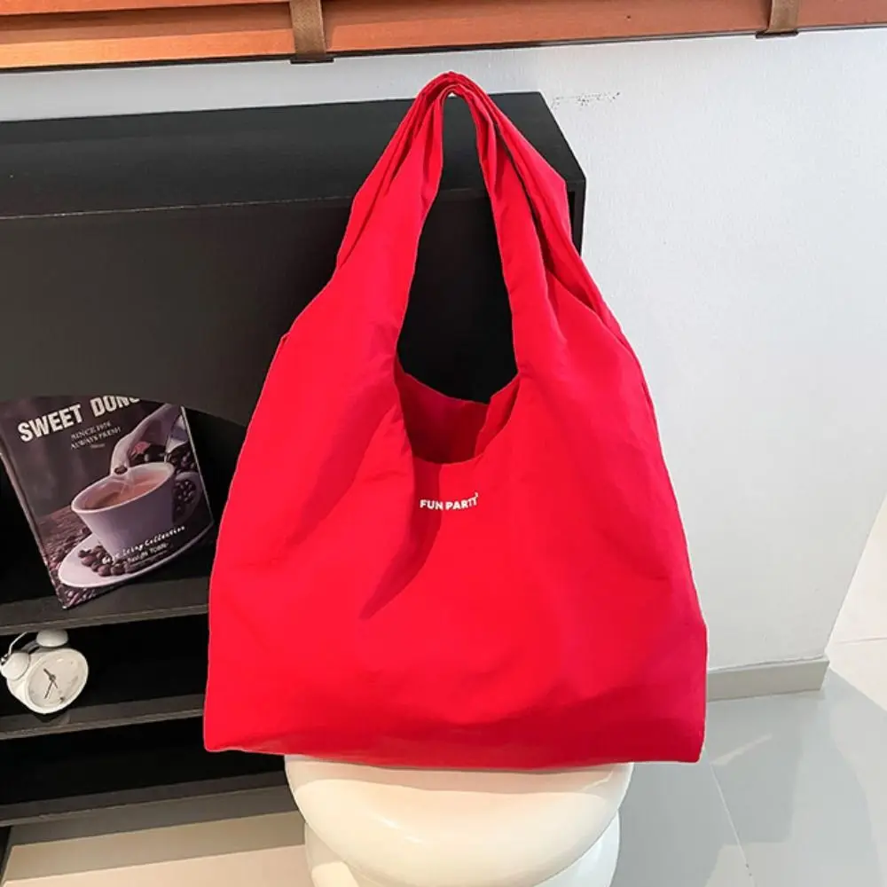 

Candy Color Nylon Shoulder Bag Quick-dry Large Capacity Casual Tote Bag Solid Color Korean Style Japanese Style Shoulder Bag