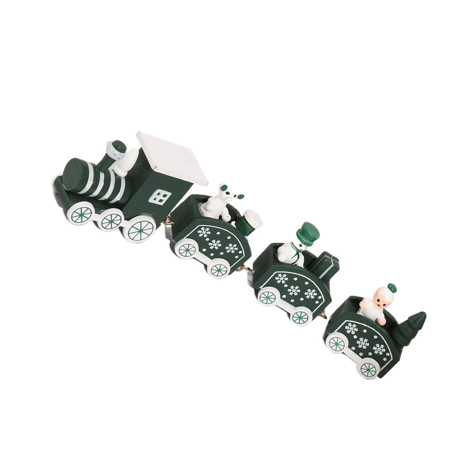 

Новогодний набор-поезд: миниатюрные деревянные фигурки для декора, украшения и подарки на Рождество